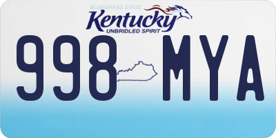 KY license plate 998MYA