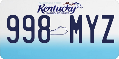 KY license plate 998MYZ