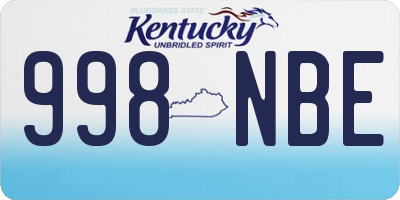 KY license plate 998NBE