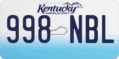 KY license plate 998NBL