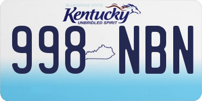 KY license plate 998NBN
