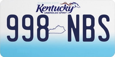 KY license plate 998NBS