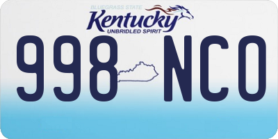 KY license plate 998NCO