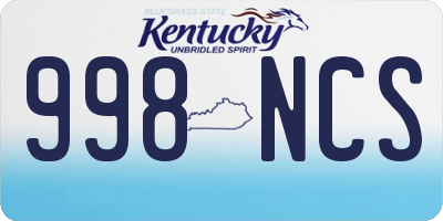 KY license plate 998NCS