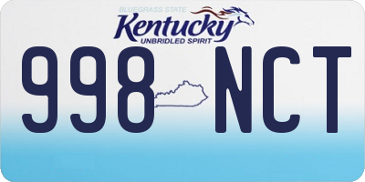 KY license plate 998NCT