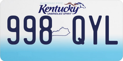 KY license plate 998QYL