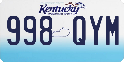 KY license plate 998QYM