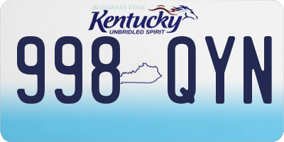 KY license plate 998QYN