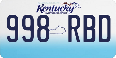 KY license plate 998RBD