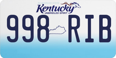 KY license plate 998RIB