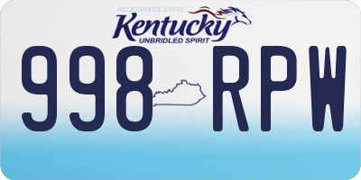 KY license plate 998RPW