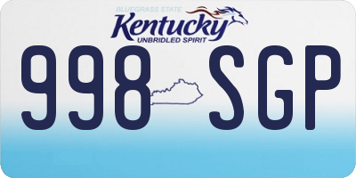KY license plate 998SGP