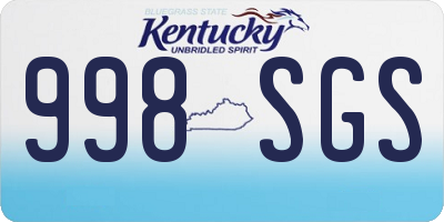 KY license plate 998SGS