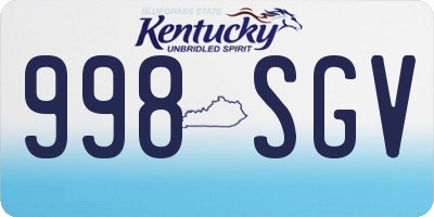 KY license plate 998SGV