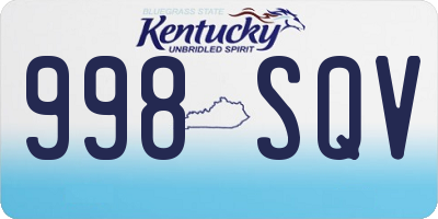 KY license plate 998SQV