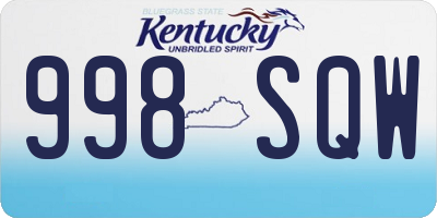 KY license plate 998SQW