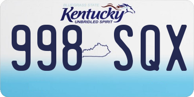 KY license plate 998SQX