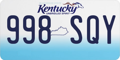 KY license plate 998SQY