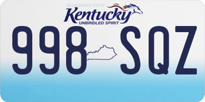KY license plate 998SQZ