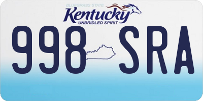 KY license plate 998SRA