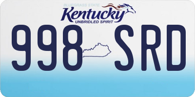 KY license plate 998SRD