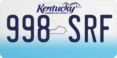 KY license plate 998SRF
