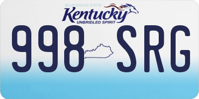 KY license plate 998SRG