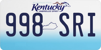 KY license plate 998SRI