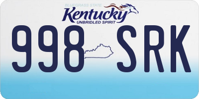 KY license plate 998SRK