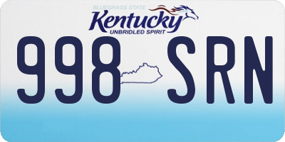 KY license plate 998SRN