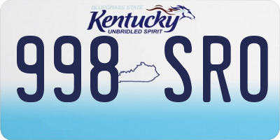 KY license plate 998SRO