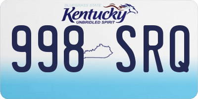 KY license plate 998SRQ