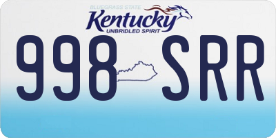 KY license plate 998SRR