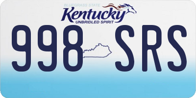 KY license plate 998SRS