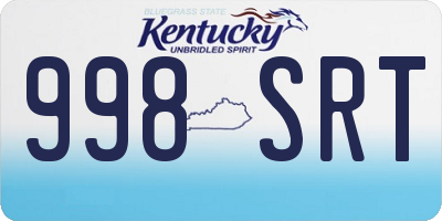 KY license plate 998SRT
