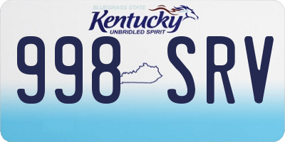 KY license plate 998SRV