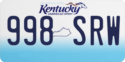 KY license plate 998SRW