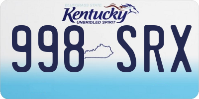 KY license plate 998SRX
