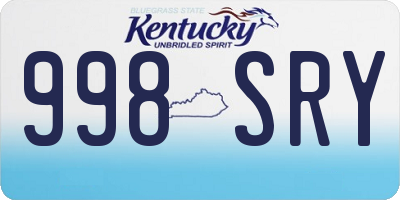 KY license plate 998SRY