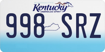 KY license plate 998SRZ