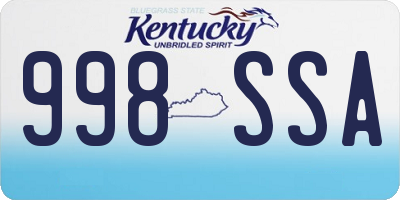 KY license plate 998SSA