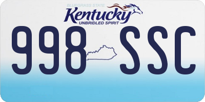 KY license plate 998SSC