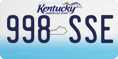 KY license plate 998SSE