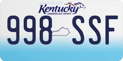 KY license plate 998SSF