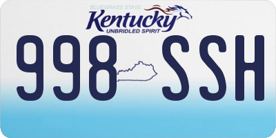 KY license plate 998SSH