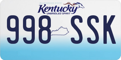 KY license plate 998SSK