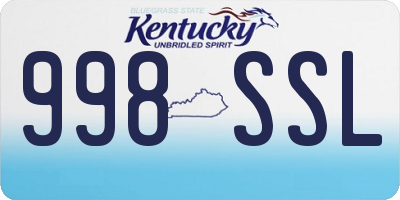 KY license plate 998SSL