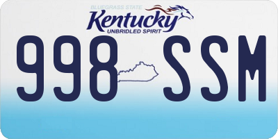 KY license plate 998SSM