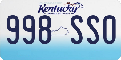 KY license plate 998SSO
