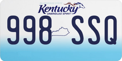KY license plate 998SSQ